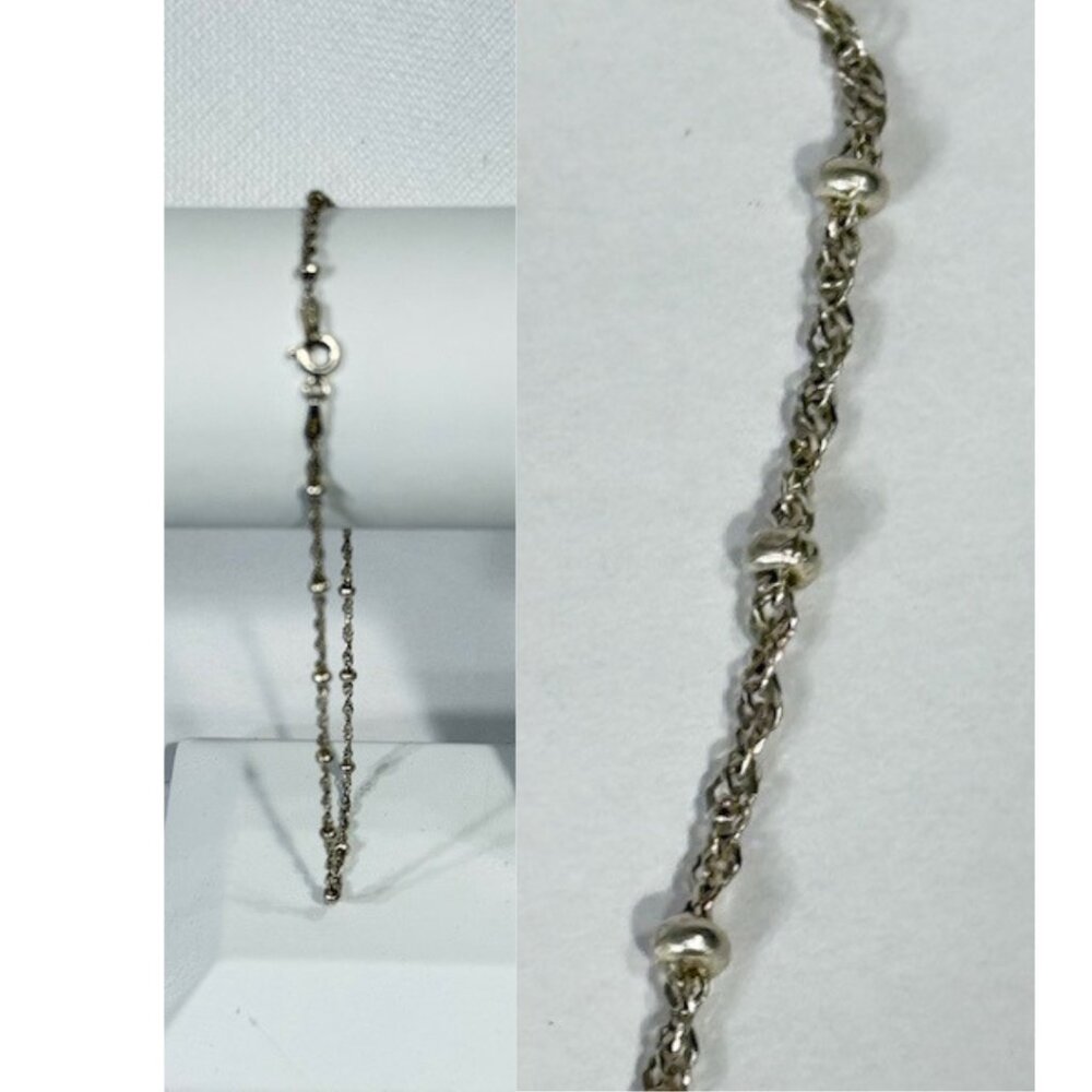 Sterling 10" silver ankle bracelet.